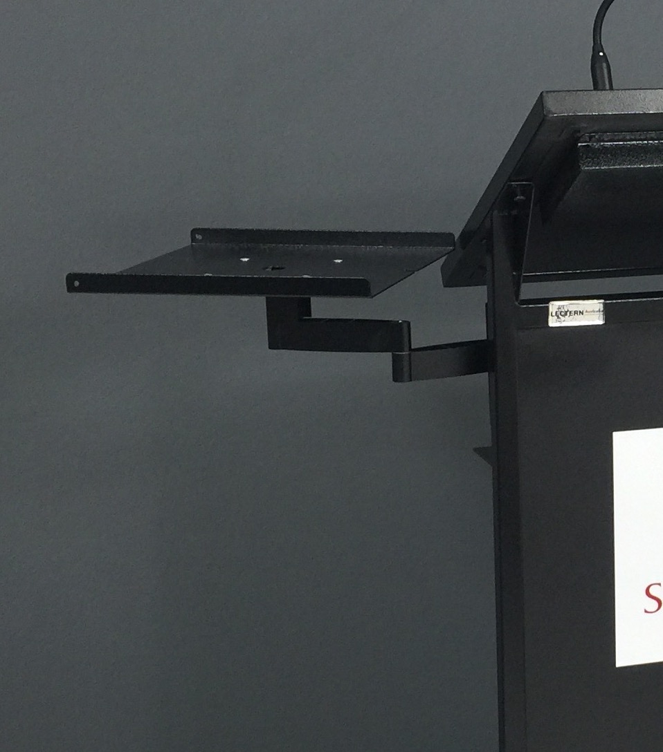 Elevate your lectern presentation with a lap top shelf added to your lectern